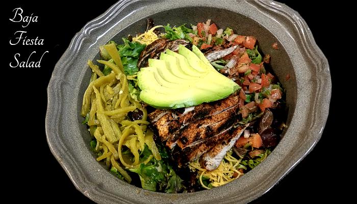 Baja Fiesta Salad on Restaurant Menu at Three Sisters Tavern and Grill