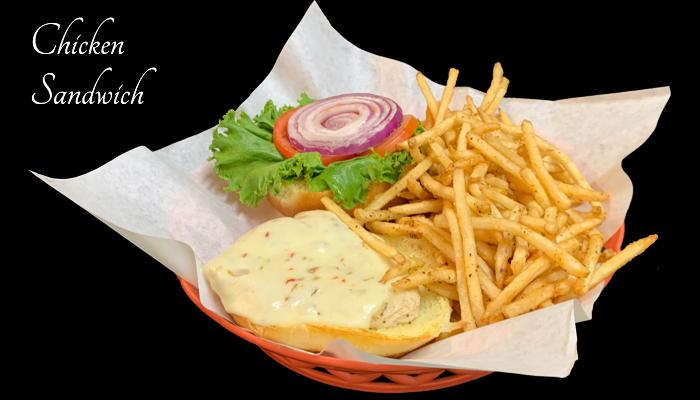 Chicken Sandwich on Restaurant Menu at Three Sisters Tavern and Grill